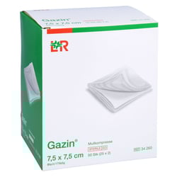 Gazin Mullkomp.7,5x7,5 cm steril 8fach + Prisoma