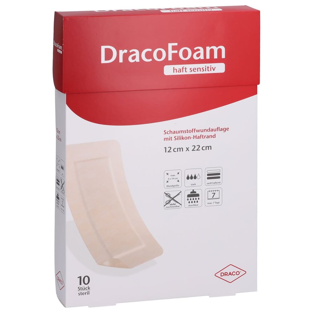 Dracofoam Haft sensitiv Schaumst.Wund.12x22 cm
