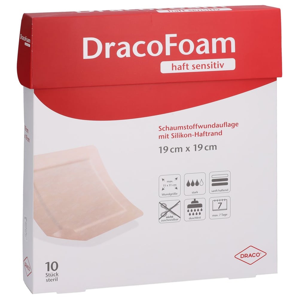 Dracofoam Haft sensitiv Schaumst.Wund.19x19 cm