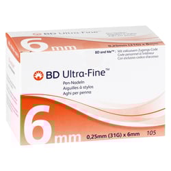 BD Ultra-fine Pen-Nadeln 6 mm 31 G 0,25 mm Avitamed