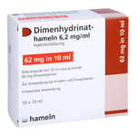 Dimenhydrinat-hameln 6,2 mg/ml Injektionslösung Produktbild 1