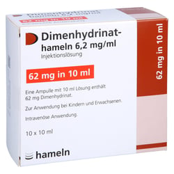 Dimenhydrinat-hameln 6,2 mg/ml Injektionslösung