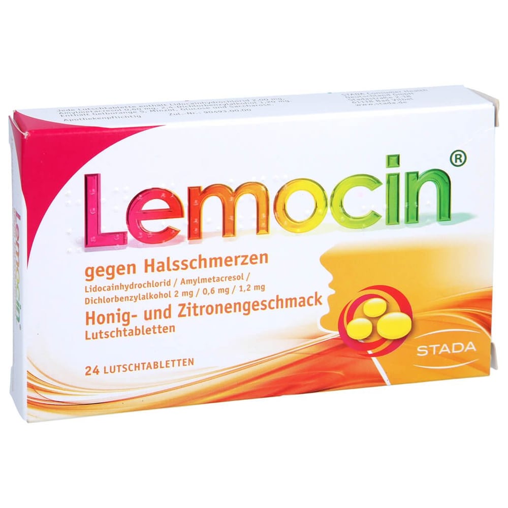 Lemocin gegen Halsschmerzen 2 mg/0,6 mg/1,2 mg Honig- und Zitronengeschmack