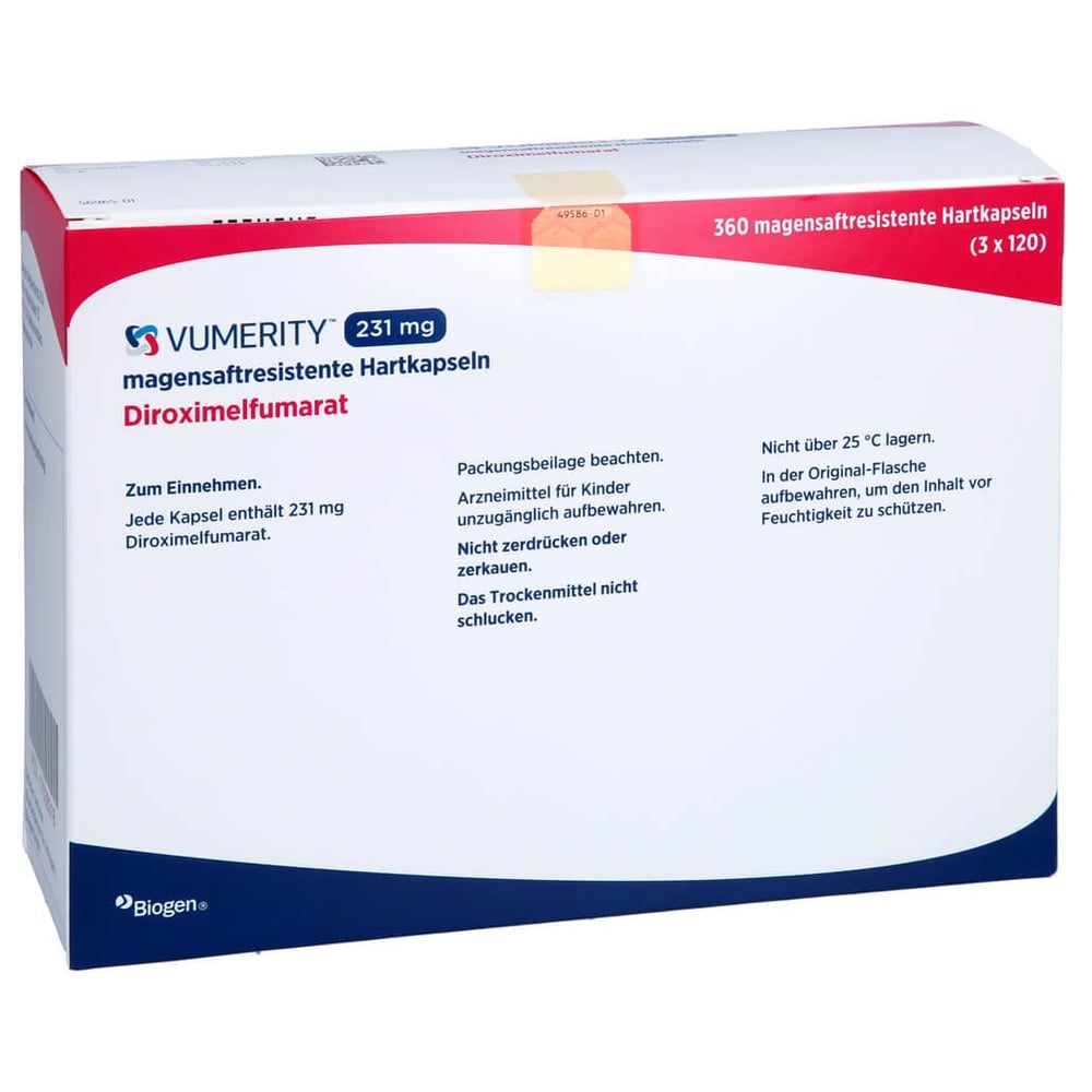 Vumerity 231 mg magensaftresis.Hartkapseln 90 Tage