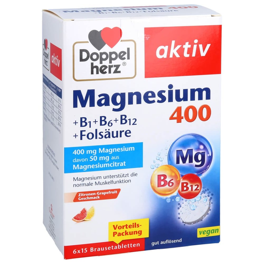 Doppelherz Magnesium 400 + B1 + B6 + B12 +Folsäure