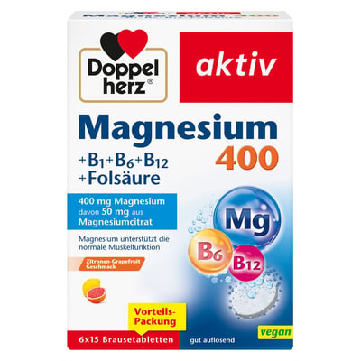 Doppelherz Magnesium 400 + B1 + B6 + B12 +Folsäure