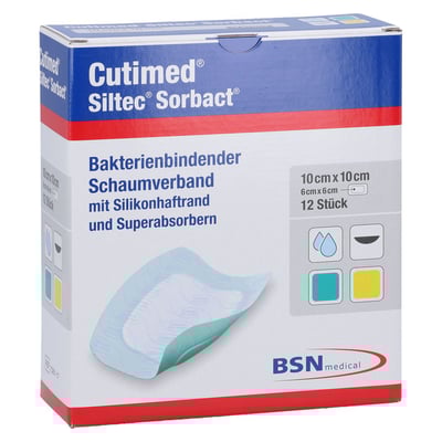 Cutimed Siltec Sorbact B PU-Verb.10x10 cm