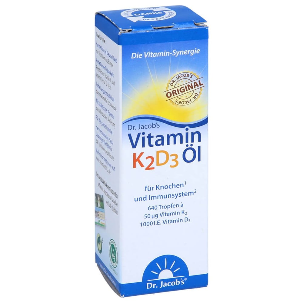 Dr. Jacob's Vitamin K2D3 Öl 1000 IE/50 mcg D3+K2 640 Tropfen