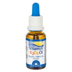 Dr. Jacob's Vitamin K2D3 Öl 1000 IE/50 mcg D3+K2 640 Tropfen