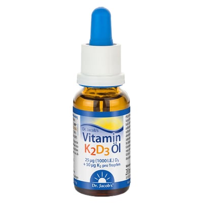 Dr. Jacob's Vitamin K2D3 Öl 1000 IE/50 mcg D3+K2 640 Tropfen Produktbild 1