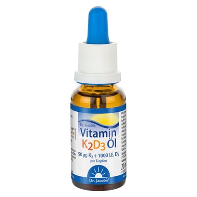 Dr. Jacob's Vitamin K2D3 Öl 1000 IE/50 mcg D3+K2 640 Tropfen Produktbild 1