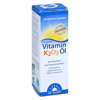 Dr. Jacob's Vitamin K2D3 Öl 1000 IE/50 mcg D3+K2 640 Tropfen