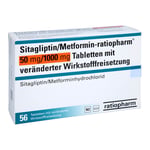 SITAGLIPTIN/Metformin-ratiopharm 50 mg/1000 mg TVW Produktbild 1