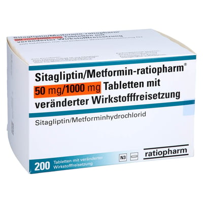 SITAGLIPTIN/Metformin-ratiopharm 50 mg/1000 mg TVW Produktbild 1