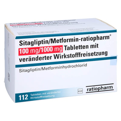 SITAGLIPTIN/Metformin-ratiopharm 100 mg/1000 mg TVW Produktbild 1