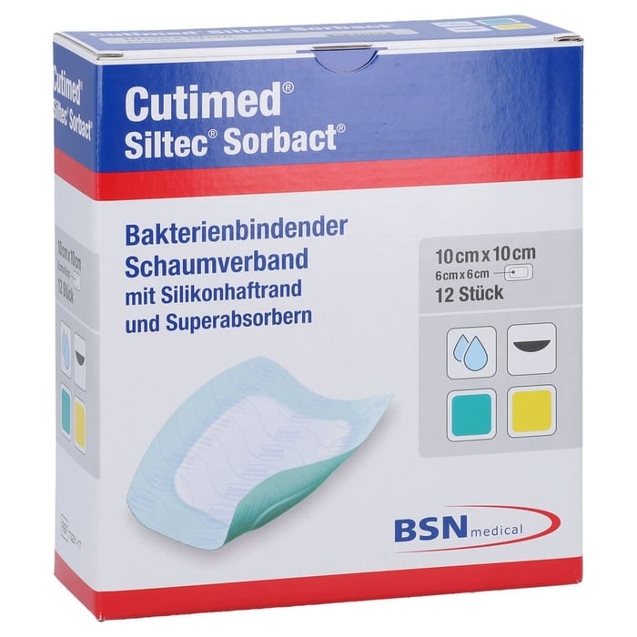 Cutimed Siltec Sorbact Pu-Verb.10X10 cm