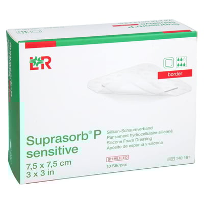 Suprasorb P sensitive PU-Schaumv.border 7,5x7,5cm