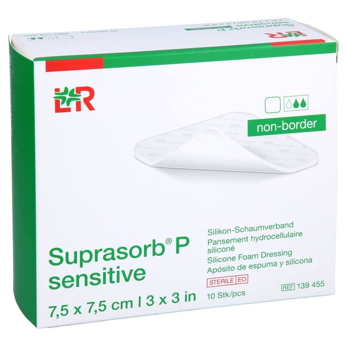 Suprasorb P sensitive PU-Schaumv.non-bor.7,5x7,5