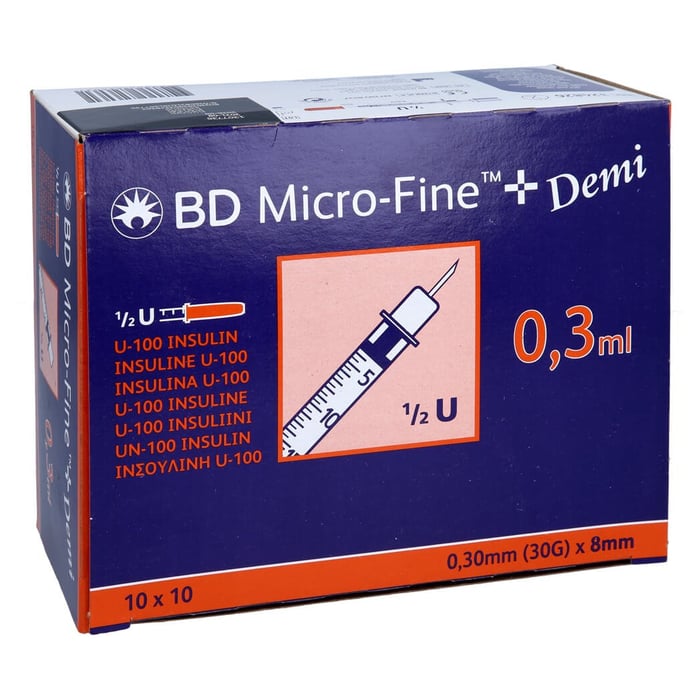 Bd Micro-fine+ Insulinspr.0,3 ml U100 0,3x8 mm