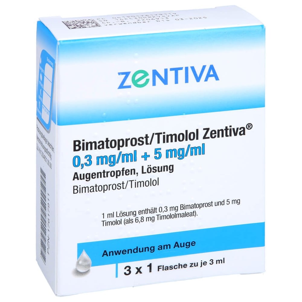 Bimatoprost/Timolol Zentiva 0,3 mg/ml + 5 mg/ml