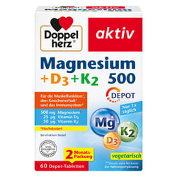 Doppelherz Magnesium 500 + D3 + K2 Depot