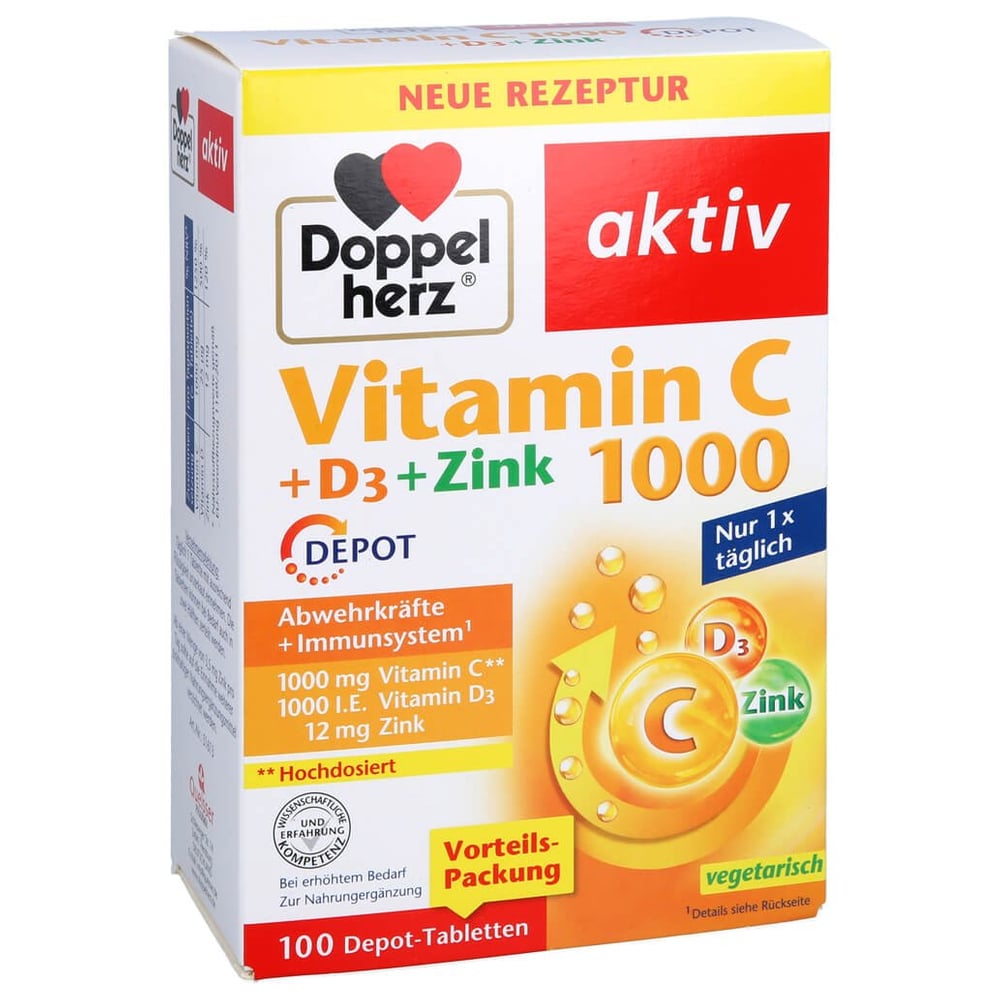 Doppelherz Vitamin C 1000 + D3 + Zink Depot
