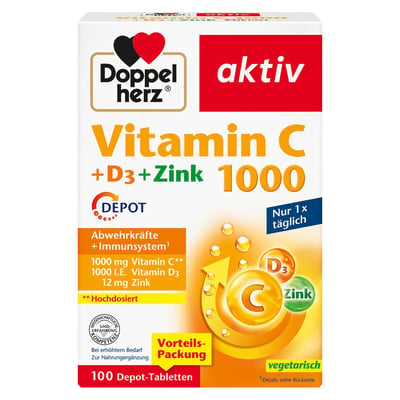 Doppelherz Vitamin C 1000 + D3 + Zink Depot