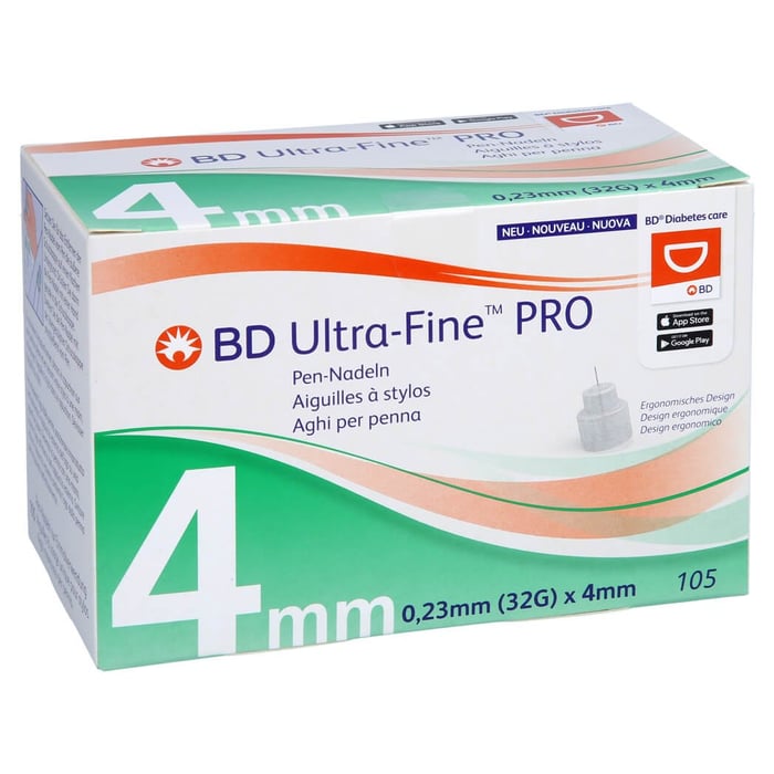 Bd Ultra-fine Pro Pen-Nadeln 4 mm 32 G 0,23 mm