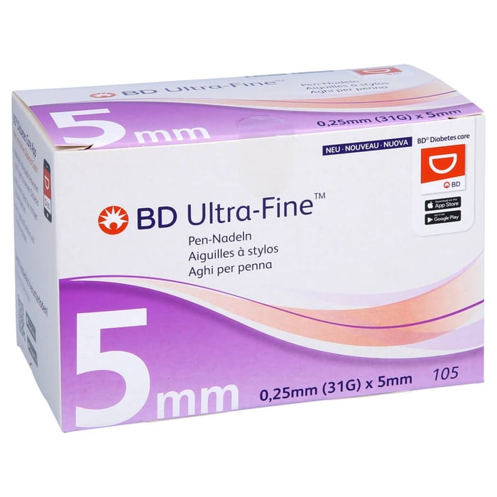 Bd Ultra-fine Pen-Nadeln 5 mm 31 G 0,25 mm