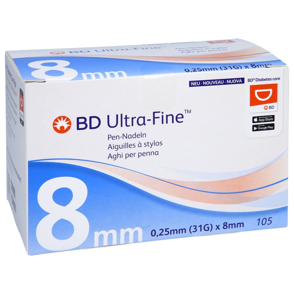BD Ultra-fine Pen-Nadeln 8 mm 31 G 0,25 mm