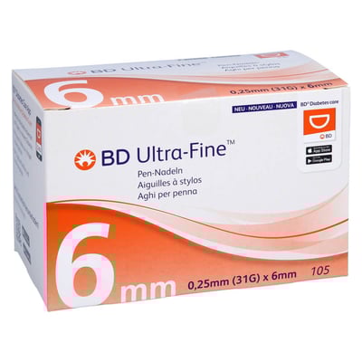 BD Ultra-fine Pen-Nadeln 6 mm 31 G 0,25 mm Acti Medi