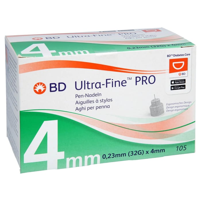 Bd Ultra-fine Pro Pen-Nadeln 4 mm 32 G 0,23 mm