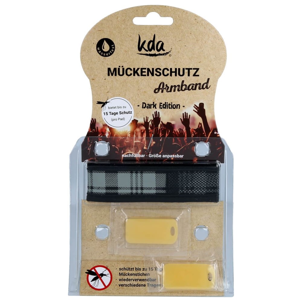 Mückenschutz Armband Karo Grau