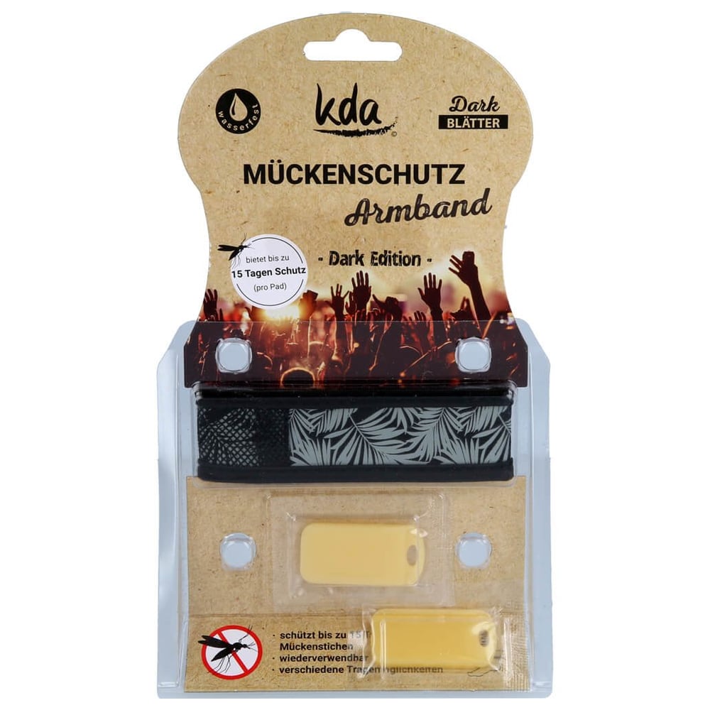 Mückenschutz Armband Blätter Grau