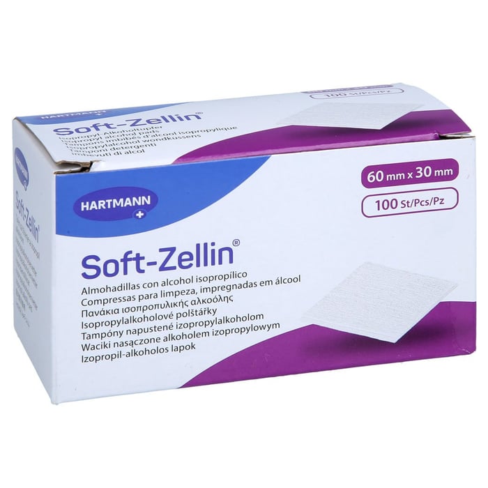 Soft-zellin Alkoholtupfer 30x60 mm