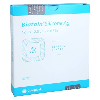 Biatain Silicone Ag Schaumverband 12.5x12.5 cm Kohlpharma