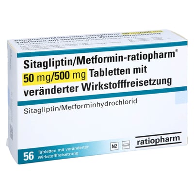 SITAGLIPTIN/Metformin-ratiopharm 50 mg/500 mg TVW Produktbild 1