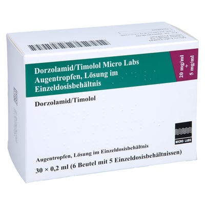 Dorzolamid/Timolol Micro Labs 20 mg/ml + 5 mg/ml Augentropfen