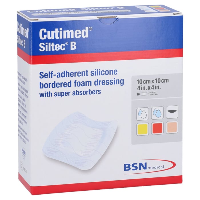 Cutimed Siltec B Schaumverb.10x10 cm m.Haftr.