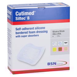 Cutimed Siltec B Schaumverb.10x10 cm m.Haftr. Docpharm