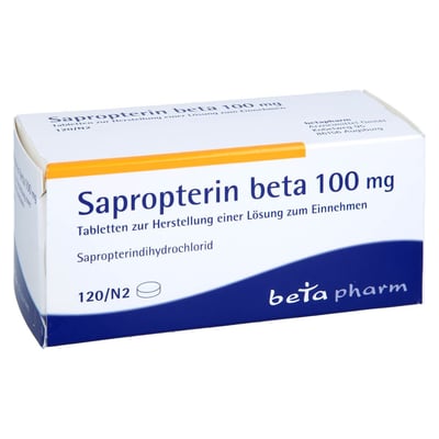 Sapropterin beta 100 mg Tabletten Ein. Produktbild 1