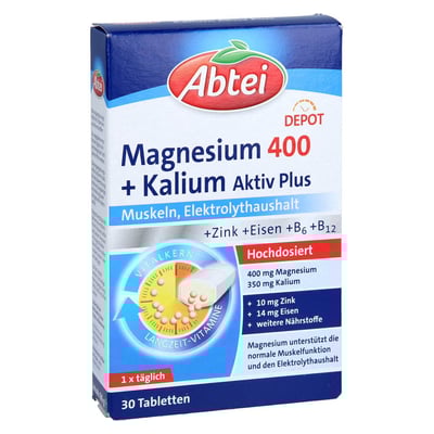 Abtei Magnesium 400+Kalium Tabletten