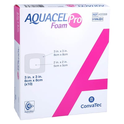 Aquacel Foam Pro 8x8 cm Hydrofiber Schaumverband B2B Medical