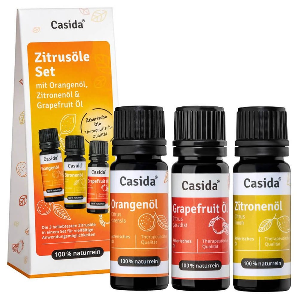 Zitrusöle Set Orangenöl Zitronenöl & Grapefruit Öl