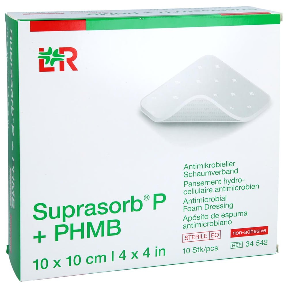 Suprasorb P+PHMB Schaumverband 10x10 cm EurimPharm