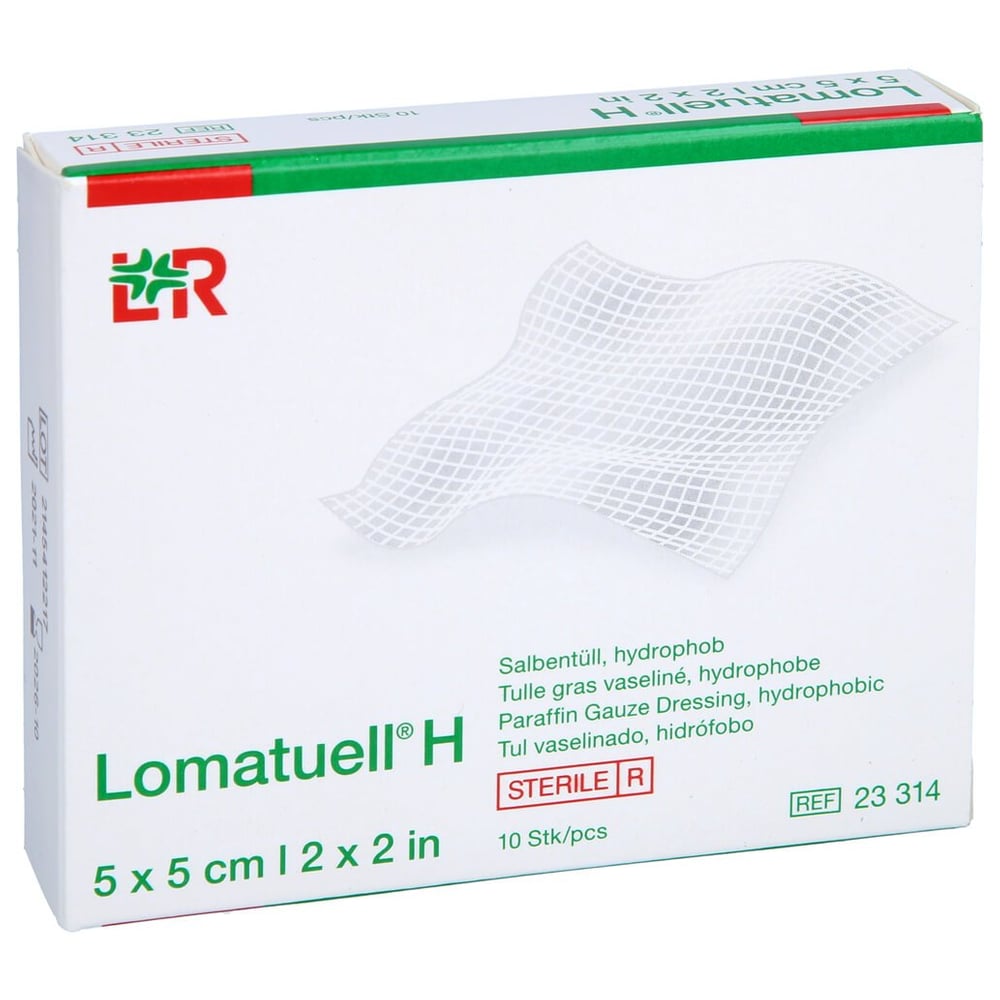 Lomatuell H Salbentüll 5x5 cm steril