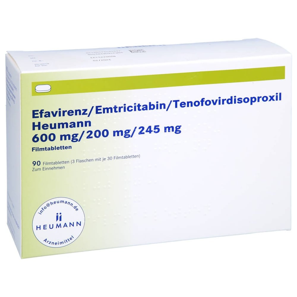 Efavirenz/Emtricitabin/Tenofovirdisoproxil Heumann 600 mg/200 mg/245 mg