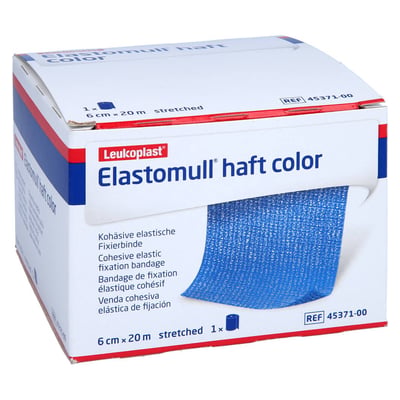 Elastomull haft color 6 cmx20 m Fixierbinde blau B2B Medical Produktbild 1