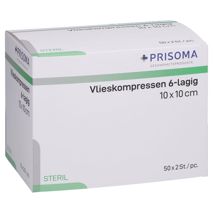 Vlieskompr 10x10cm Ste 6l