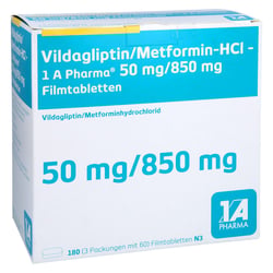 Vildagliptin/Metformin-HCl-1A Pharma 50 mg/850 mg